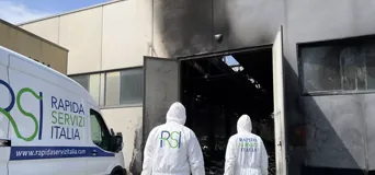 Bonifica post incendio in capannone — Rapida Servizi Italia