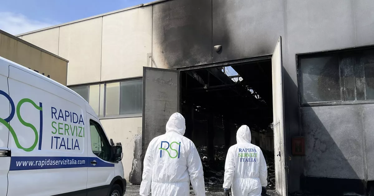 Pulizia post incendio in capannone — Rapida Servizi Italia