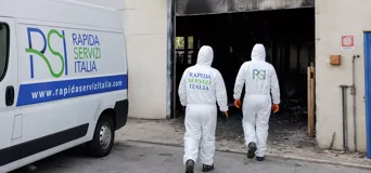 Bonifica post incendio in magazzino — Rapida Servizi Italia