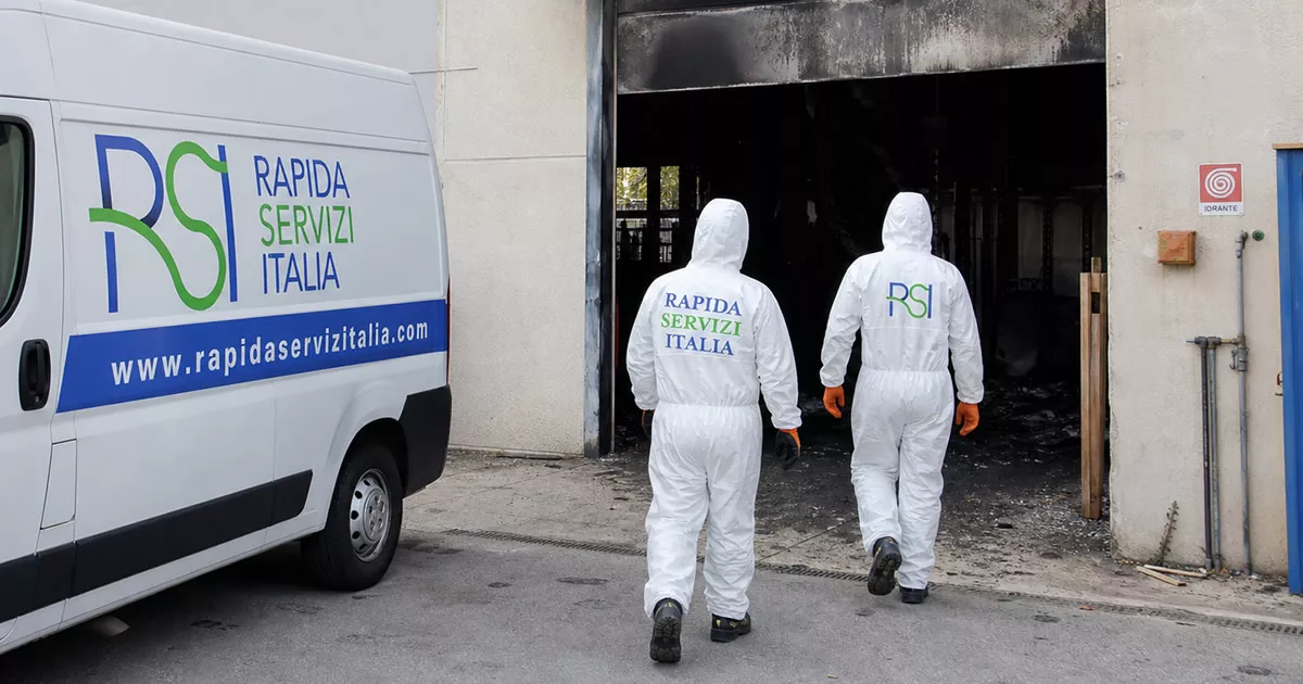 Pulizia post incendio in magazzino — Rapida Servizi Italia