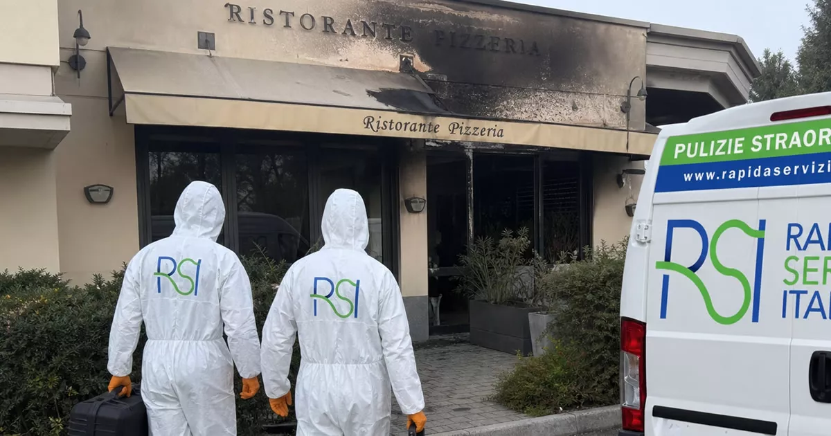 Pulizia post incendio in un locale di ristorazione — Rapida Servizi Italia
