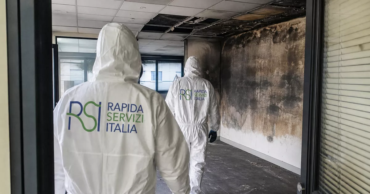 Pulizia post incendio in ufficio — Rapida Servizi Italia