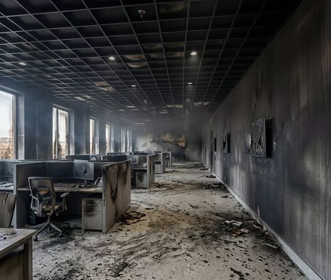 Ufficio prima della bonifica post incendio