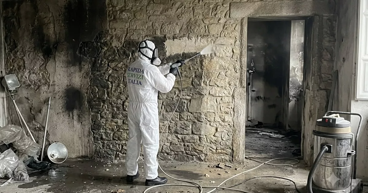 Pulizia post incendio a Benevento — Rapida Servizi Italia