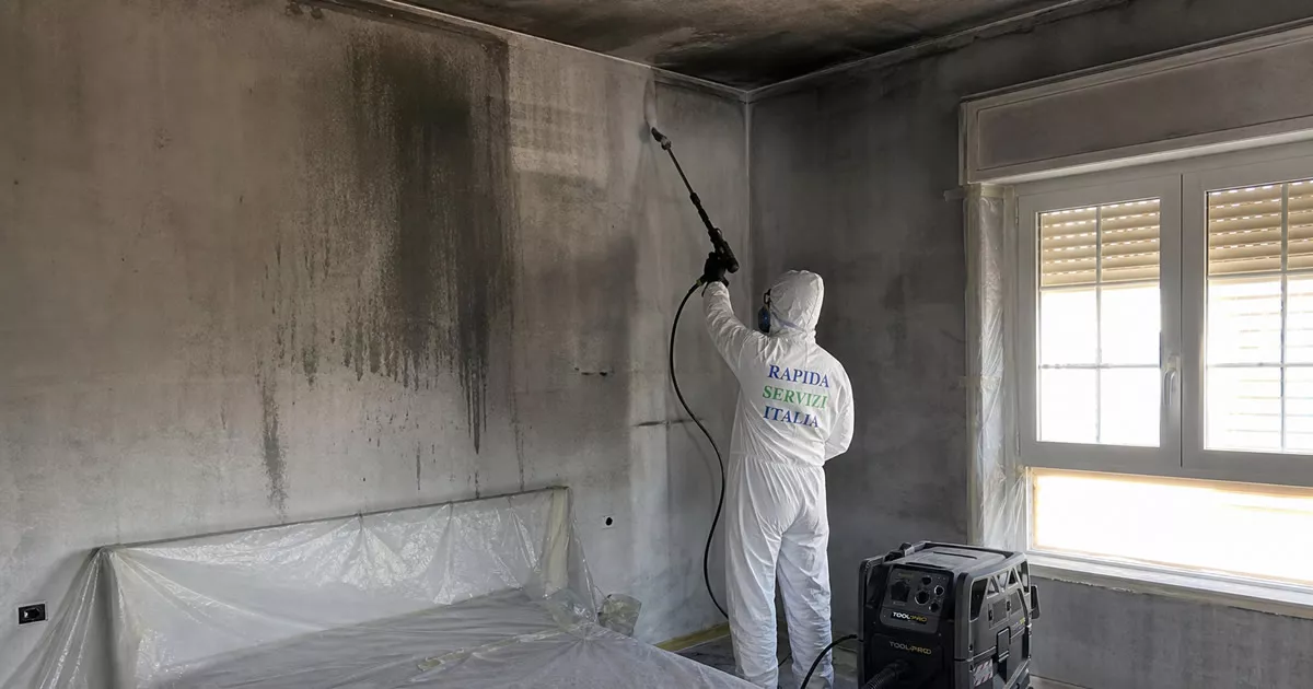Pulizia post incendio a Catania — Rapida Servizi Italia