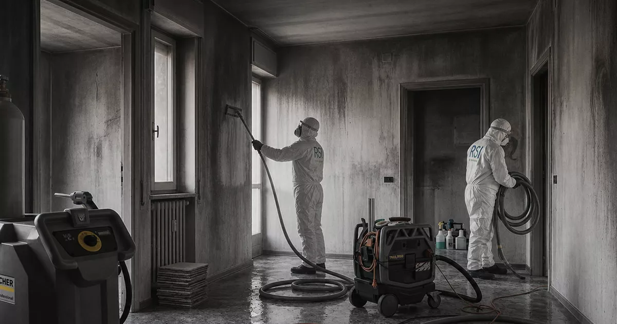 Pulizia post incendio a Chieti — Rapida Servizi Italia