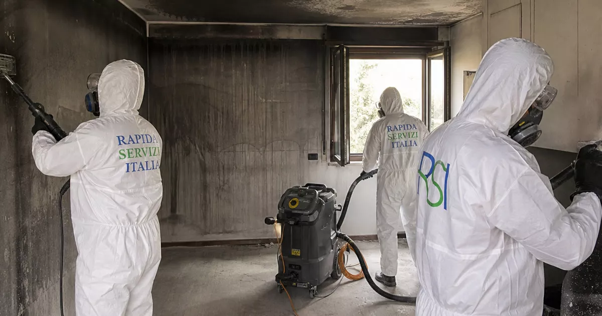 Pulizia post incendio a Imperia — Rapida Servizi Italia