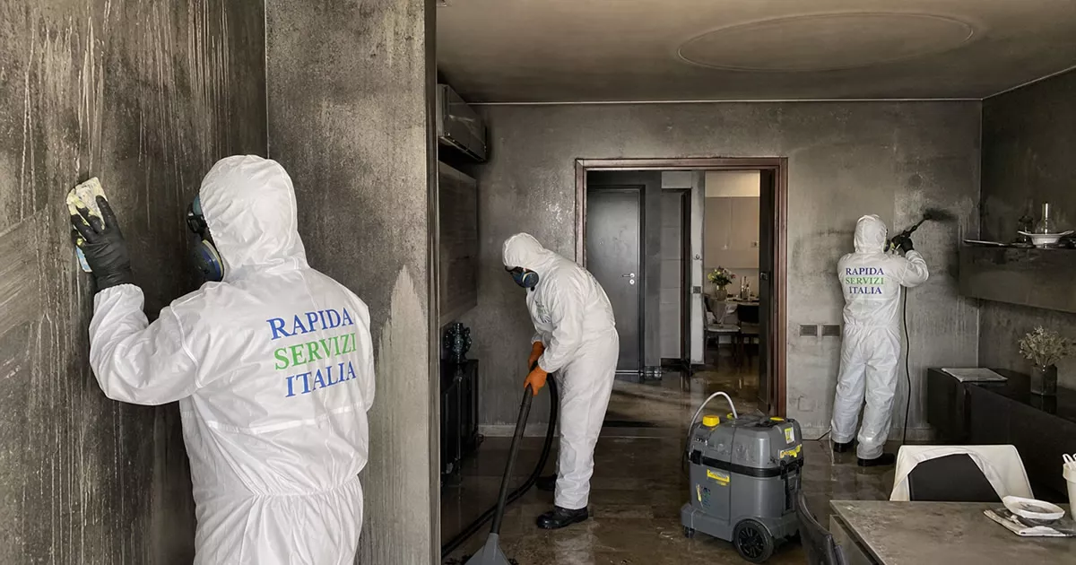 Pulizia post incendio a Lucca — Rapida Servizi Italia