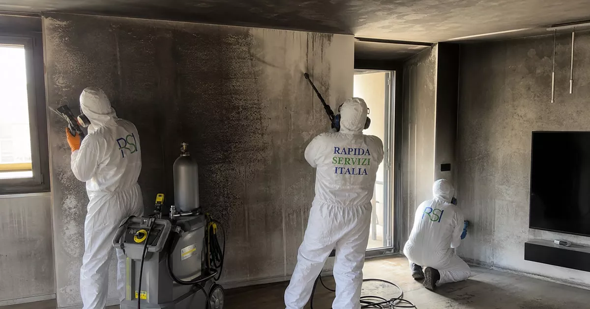 Pulizia post incendio a Pordenone — Rapida Servizi Italia