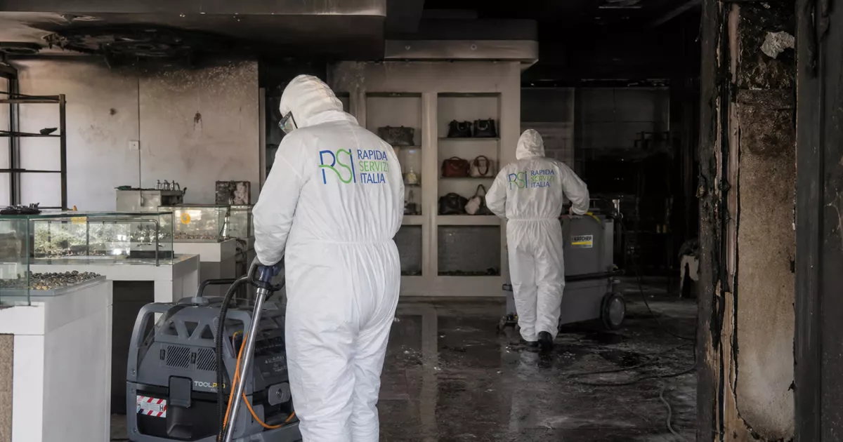 Pulizia post incendio a Rimini — Rapida Servizi Italia