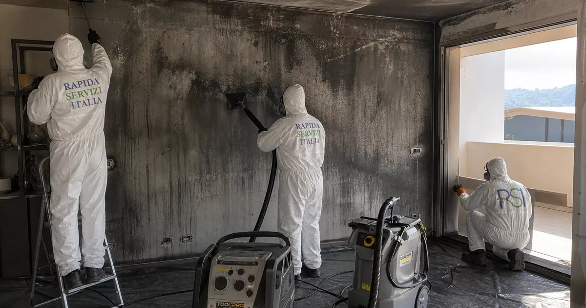 Pulizia post incendio a Trento — Rapida Servizi Italia