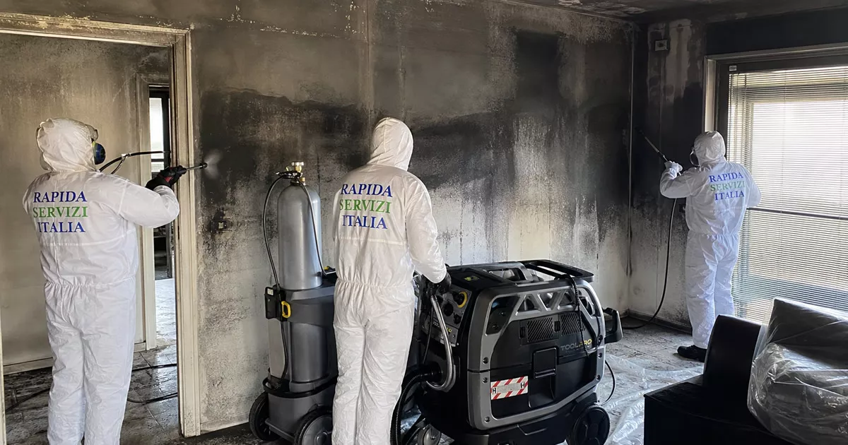 Pulizia post incendio a Udine — Rapida Servizi Italia